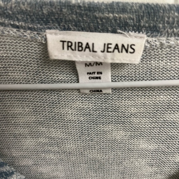 Long tri colored cardigan - Picture 4 of 4